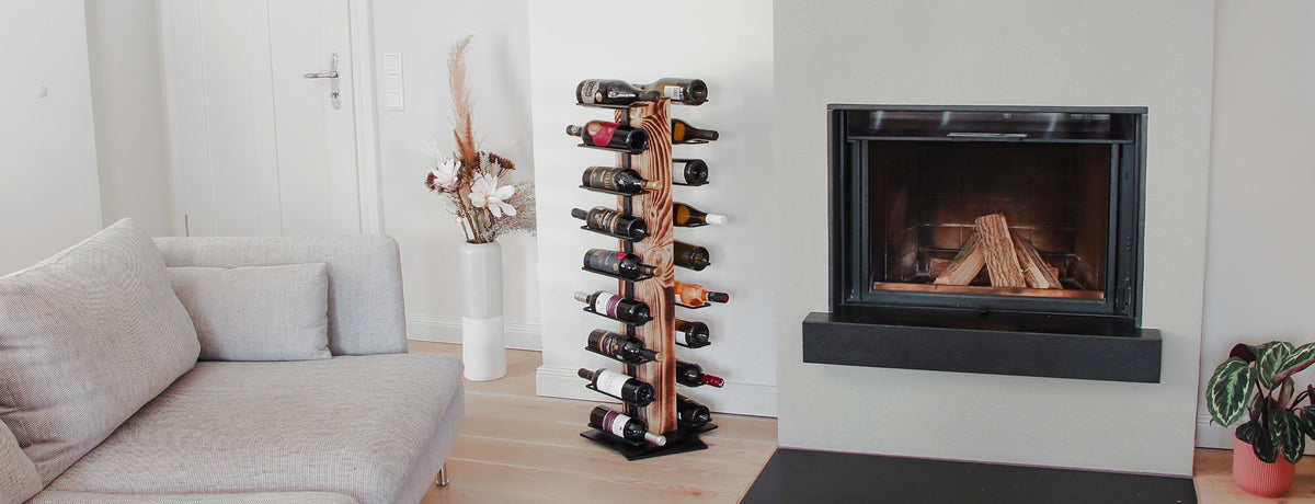 Weindiener® Wohnzimmer mit Weinregal