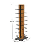 Maße Weindiener Weinregal 18 Flaschen: Höhe 101 cm, Sockel 24,5 × 34,5 cm