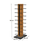 Maße drehbares Weindiener Weinregal 18 Flaschen: Höhe 102 cm, Sockel 24,5 × 34,5 cm